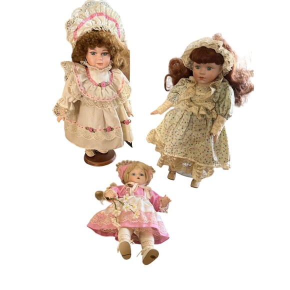 Vintage 1996 Heritage Mint porcelain dolls. Set of three - Picture 1 of 12